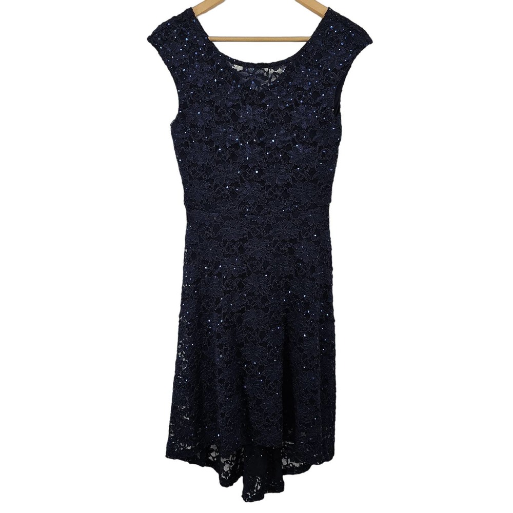 Connected Apparel Blue Lace Dress Size 6 New